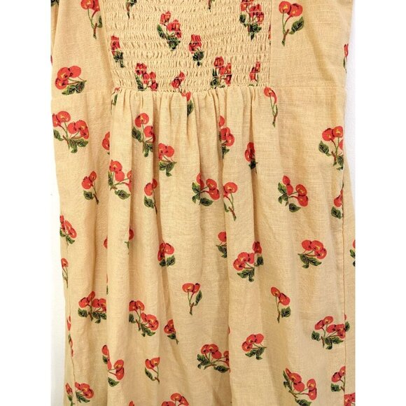 Urban Outfitters Magpie Mini Dress Small Cherry Cotton Off Shoulder Cotton Girly - Picture 4 of 7